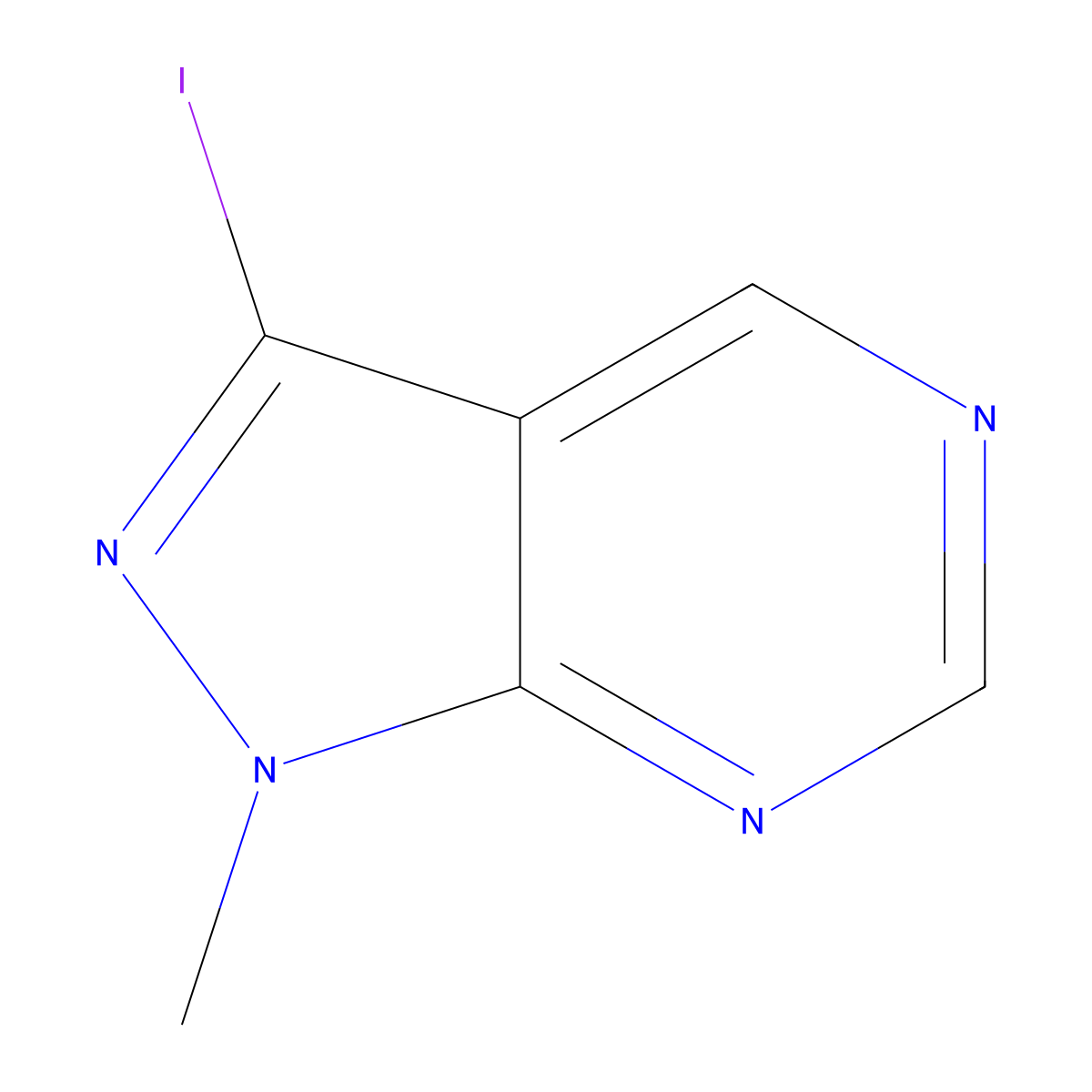 3-Iodo-1-methyl-1H-pyrazolo[3,4-d]pyrimidine molecular structure, CAS 1219636-66-4