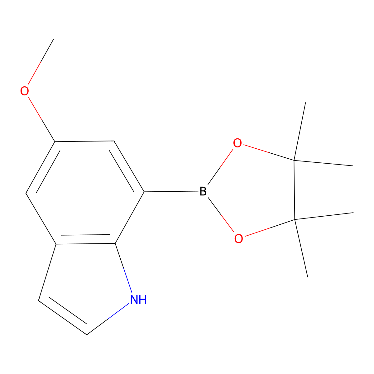 5-methoxy-7-(4,4,5,5-tetramethyl-1,3,2-dioxaborolan-2-yl)-1H-indole molecular structure, CAS 1219637-79-2