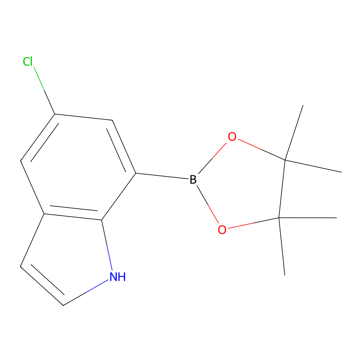 5-chloro-7-(4,4,5,5-tetramethyl-1,3,2-dioxaborolan-2-yl)-1H-indole molecular structure, CAS 1219637-81-6