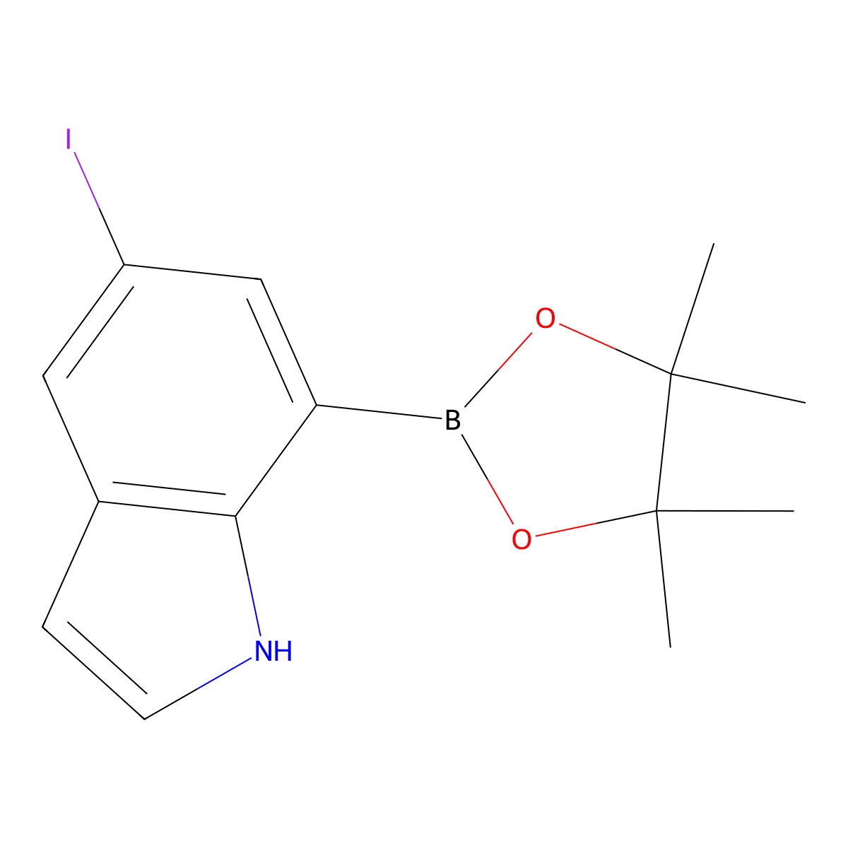5-Iodo-7-(4,4,5,5-tetramethyl-1,3,2-dioxaborolan-2-yl)-1h-indole molecular structure, CAS 1219637-82-7