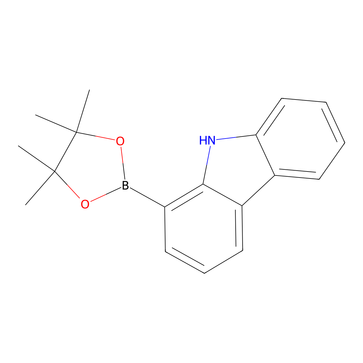1-(4,4,5,5-Tetramethyl-1,3,2-dioxaborolan-2-yl)-9H-carbazole molecular structure, CAS 1219637-88-3
