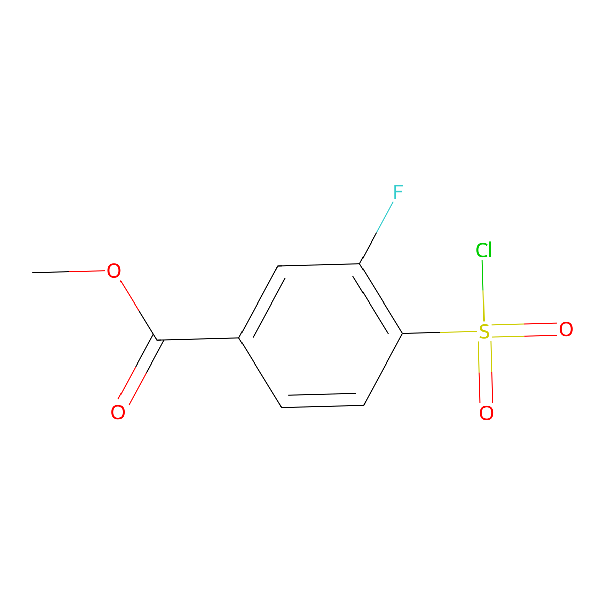 Methyl 4-(chlorosulfonyl)-3-fluorobenzoate molecular structure, CAS 1219687-20-3