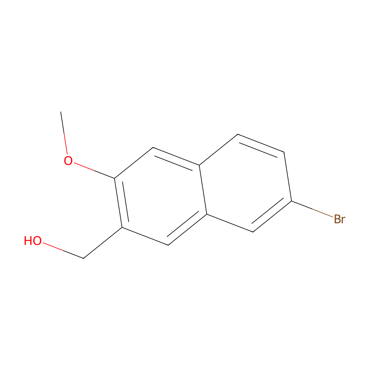 (7-Bromo-3-methoxynaphthalen-2-yl)methanol molecular structure, CAS 1219689-97-0