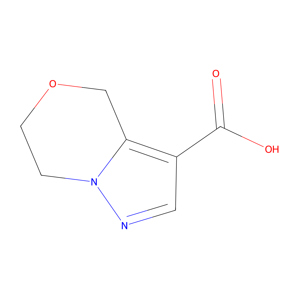 6,7-Dihydro-4H-pyrazolo[5,1-c][1,4]oxazine-3-carboxylic acid molecular structure, CAS 1219694-49-1