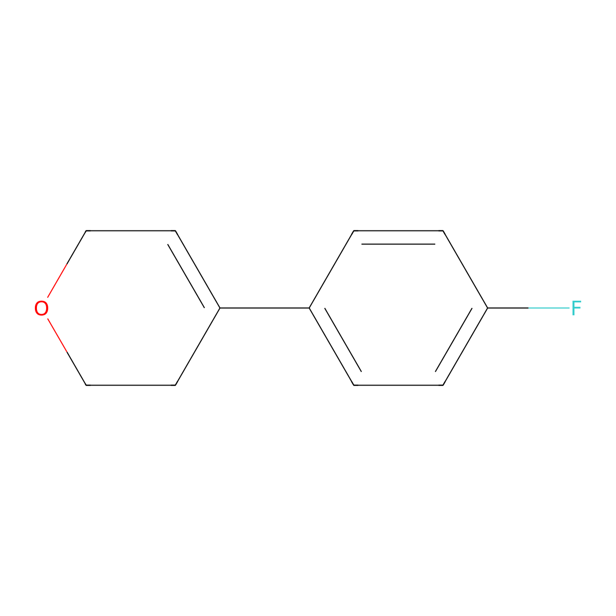 4-(4-fluorophenyl)-3,6-dihydro-2H-pyran molecular structure, CAS 1219711-29-1
