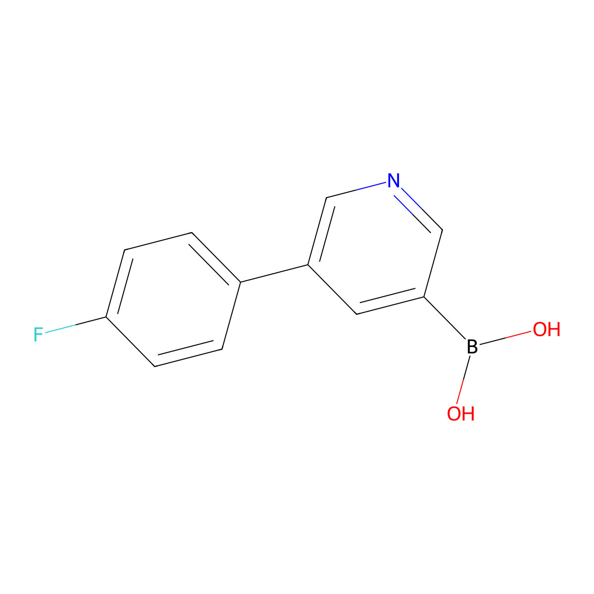 5-(4-Fluorophenyl)pyridine-3-boronic acid molecular structure, CAS 1219720-27-0