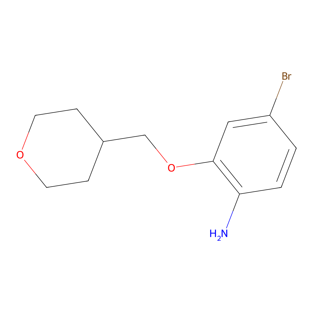 4-Bromo-2-(oxan-4-ylmethoxy)aniline molecular structure, CAS 1219731-95-9