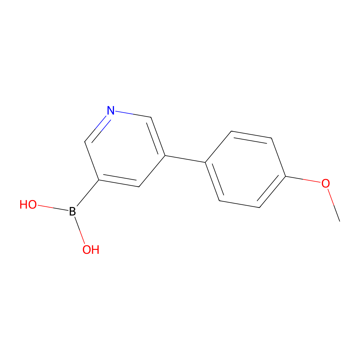 (5-(4-Methoxyphenyl)pyridin-3-yl)boronic acid molecular structure, CAS 1219737-09-3