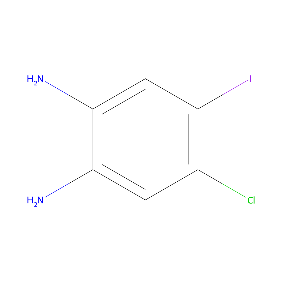 4-Chloro-5-iodobenzene-1,2-diamine molecular structure, CAS 1219741-20-4