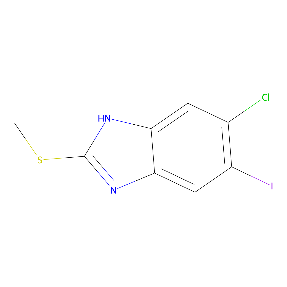 6-Chloro-5-iodo-2-(methylthio)-1H-benzo[d]imidazole molecular structure, CAS 1219741-22-6