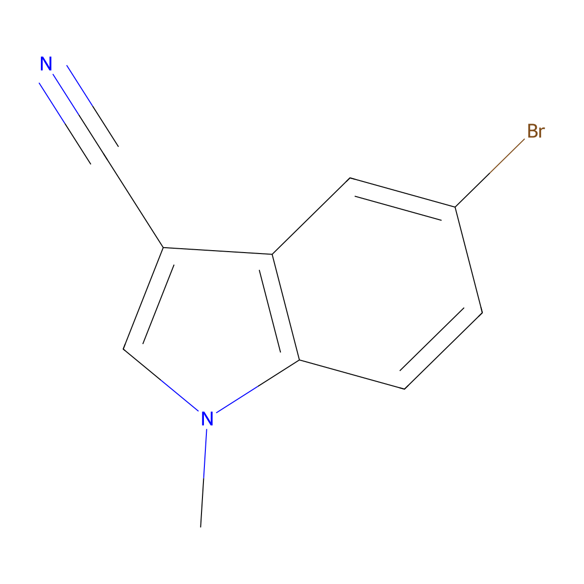 5-bromo-1-methyl-1H-indole-3-carbonitrile molecular structure, CAS 1219741-43-1