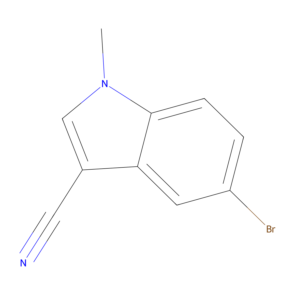 5-bromo-1-methyl-1H-indole-3-carbonitrile molecular structure, CAS 1219741-43-1