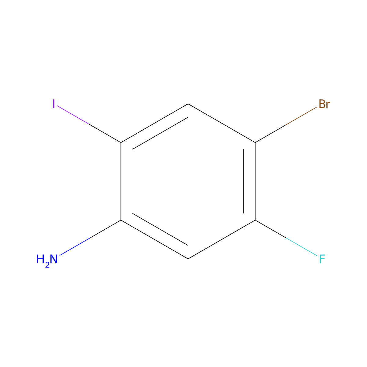 4-Bromo-5-fluoro-2-iodoaniline molecular structure, CAS 1219741-79-3