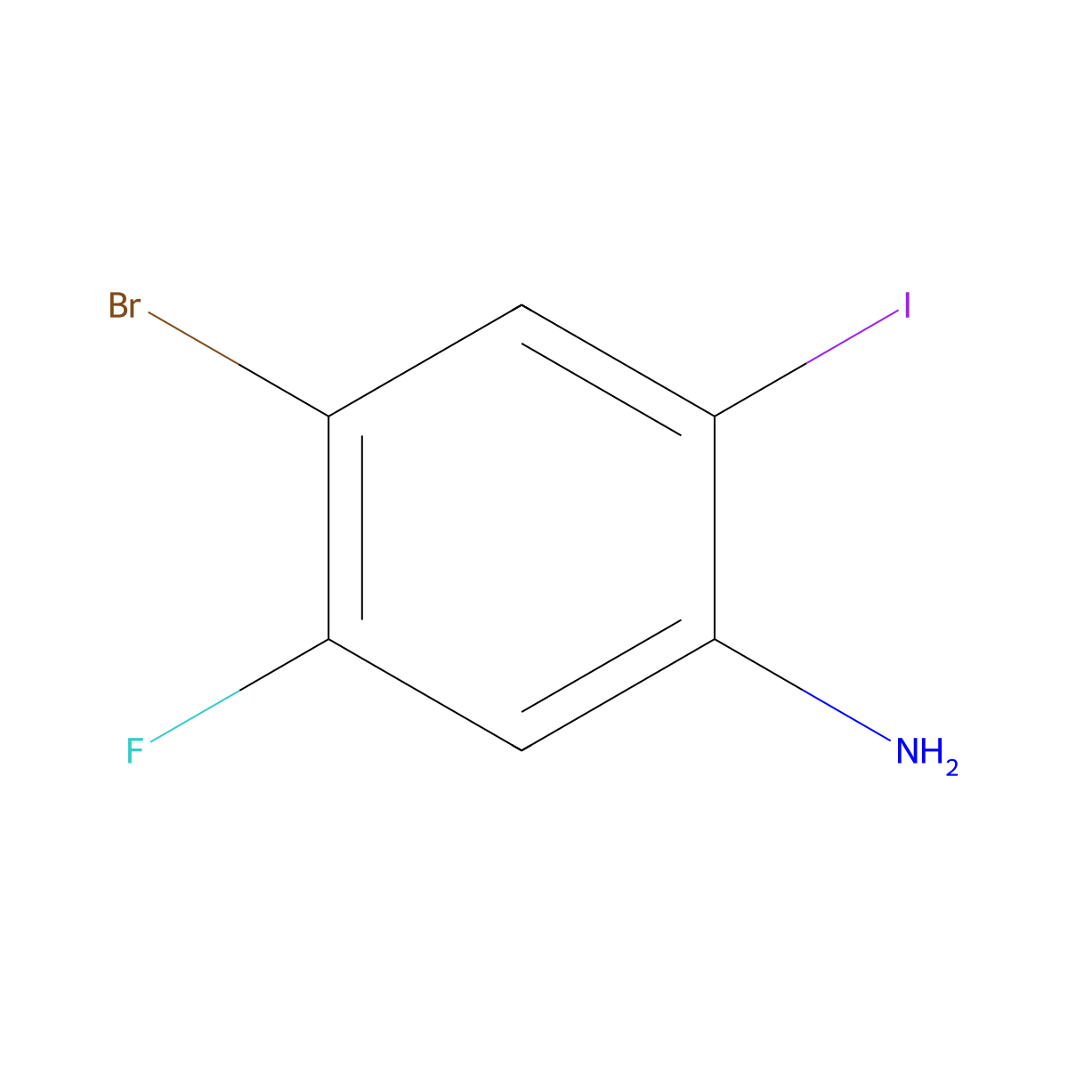 4-Bromo-5-fluoro-2-iodoaniline molecular structure, CAS 1219741-79-3