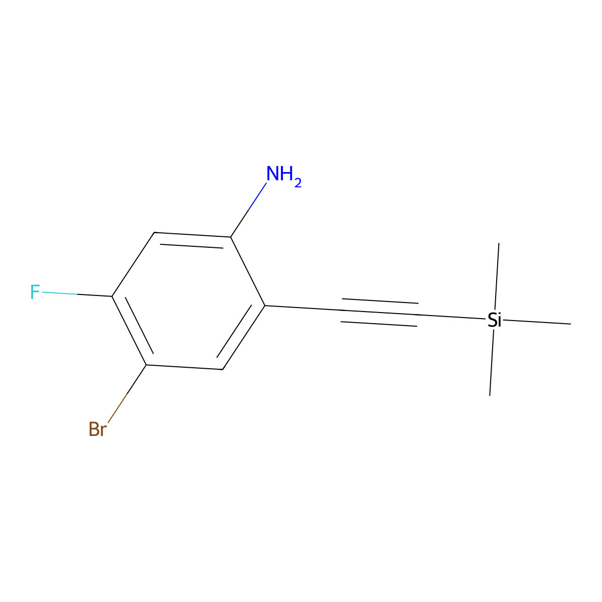 4-Bromo-5-fluoro-2-[(trimethylsilyl)ethynyl]aniline molecular structure, CAS 1219741-80-6