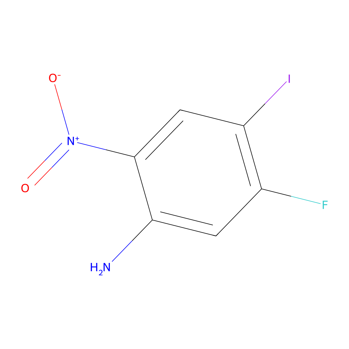 5-Fluoro-4-iodo-2-nitrobenzenamine molecular structure, CAS 1219741-86-2