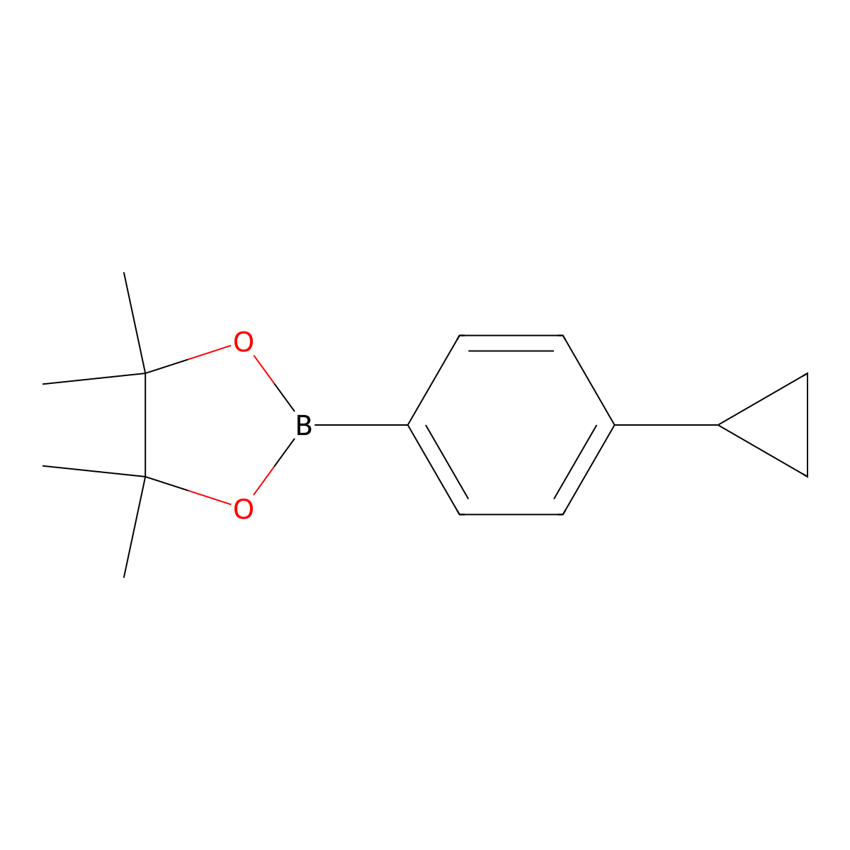 2-(4-Cyclopropylphenyl)-4,4,5,5-tetramethyl-1,3,2-dioxaborolane molecular structure, CAS 1219741-94-2