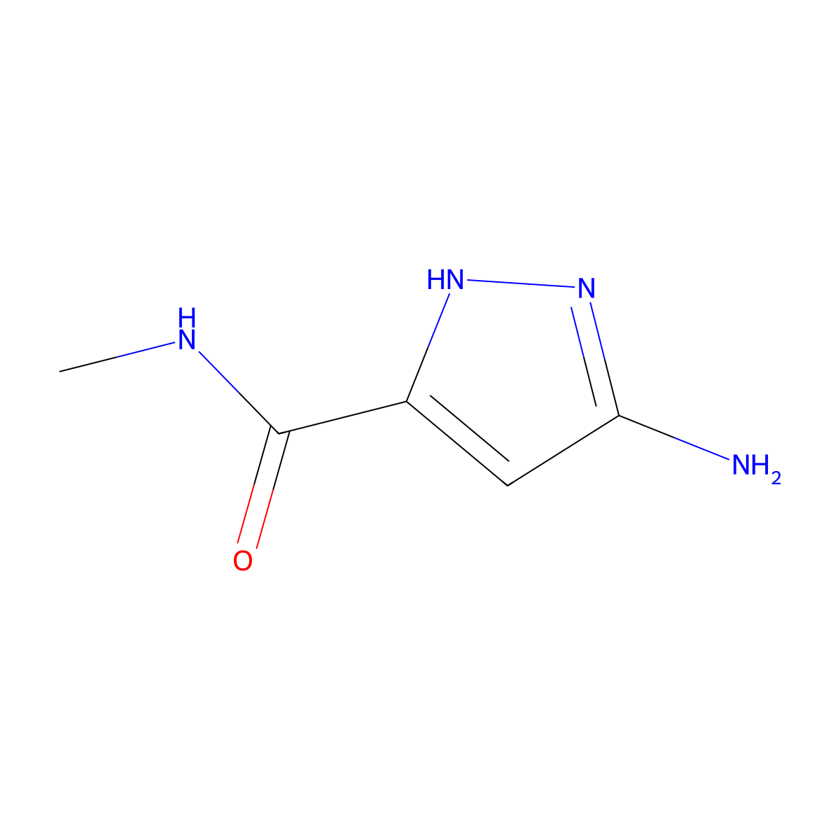 5-amino-N-methyl-1H-pyrazole-3-carboxamide molecular structure, CAS 1219743-33-5