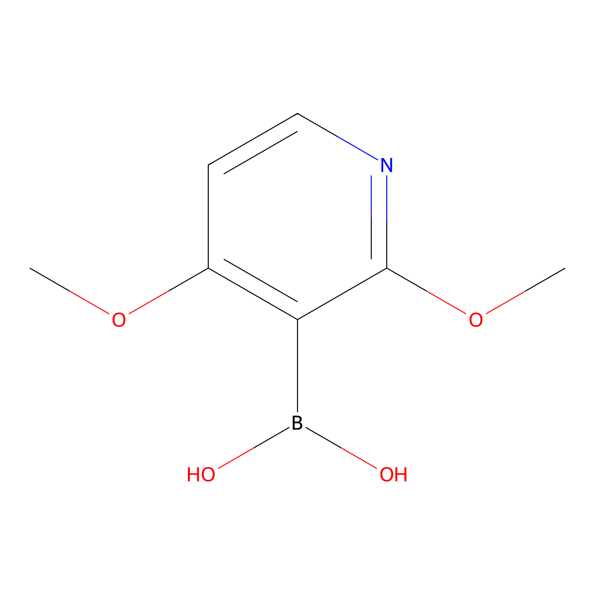 2,4-Dimethoxypyridin-3-ylboronic acid molecular structure, CAS 1219744-53-2