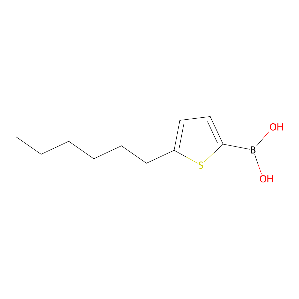 (5-Hexylthiophen-2-yl)boronic acid molecular structure, CAS 1219791-07-7