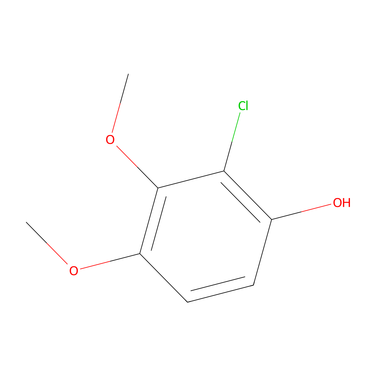 2-Chloro-3,4-dimethoxyphenol molecular structure, CAS 1219797-26-8