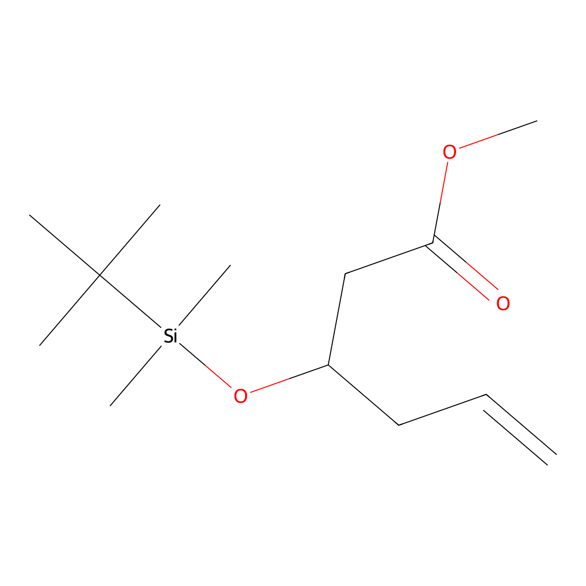 (R)-Methyl 3-((tert-butyldimethylsilyl)oxy)hex-5-enoate molecular structure, CAS 121980-44-7