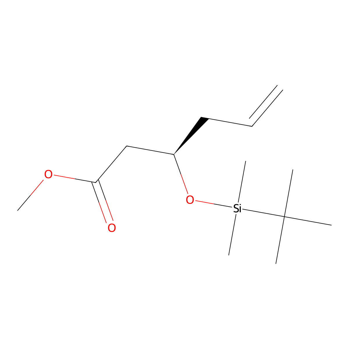 (R)-Methyl 3-((tert-butyldimethylsilyl)oxy)hex-5-enoate molecular structure, CAS 121980-44-7