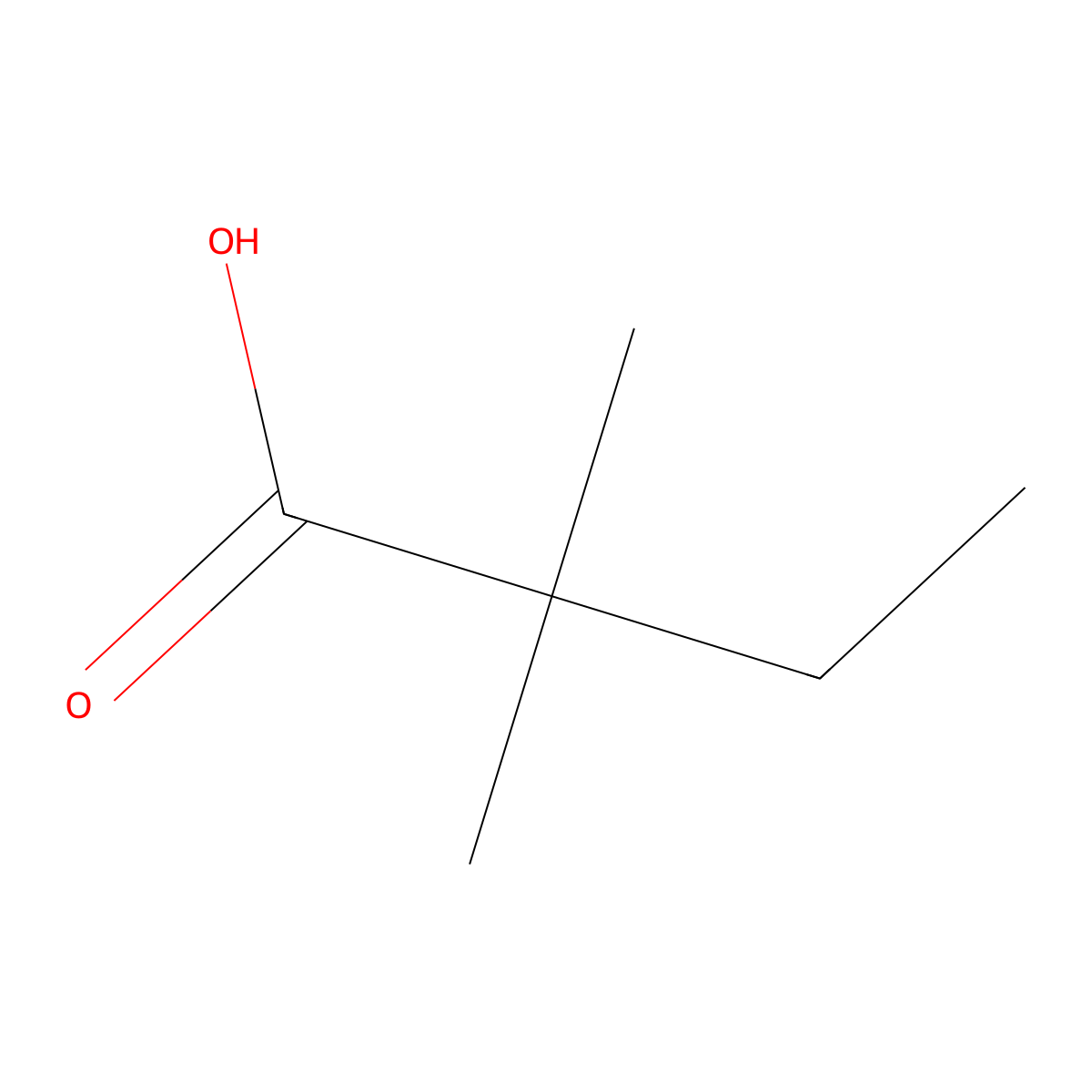 2,2-Dimethylbutanoic acid molecular structure, CAS 1219804-04-2