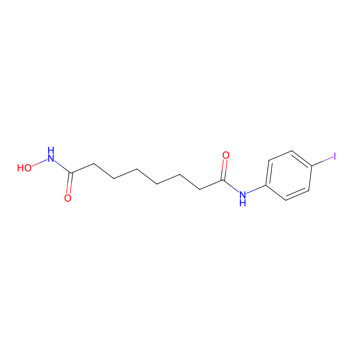 N~1~-Hydroxy-N~8~-(4-iodophenyl)octanediamide molecular structure, CAS 1219807-87-0