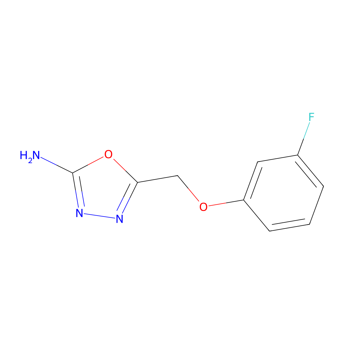 5-[(3-Fluorophenoxy)methyl]-1,3,4-oxadiazol-2-amine molecular structure, CAS 1219827-52-7