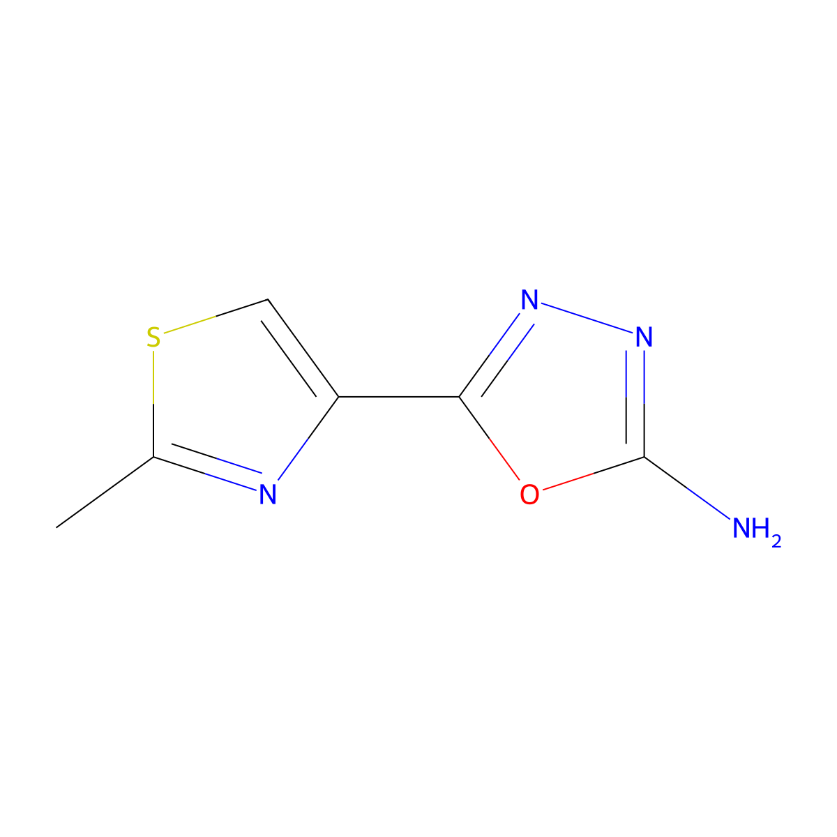 5-(2-Methyl-1,3-thiazol-4-yl)-1,3,4-oxadiazol-2-amine molecular structure, CAS 1219827-53-8