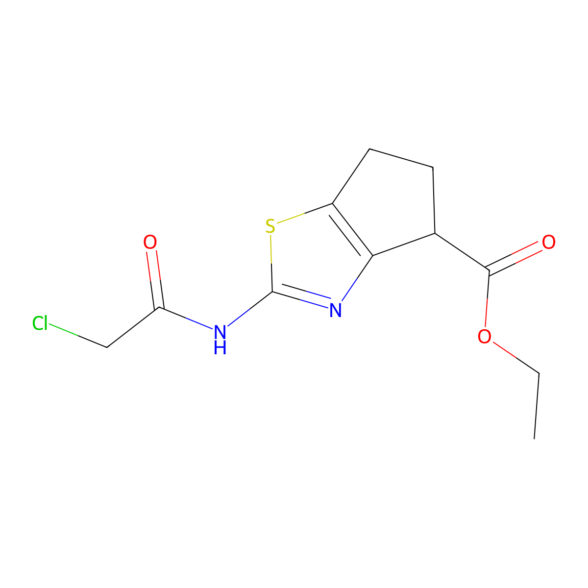 ethyl 2-[(chloroacetyl)amino]-5,6-dihydro-4H-cyclopenta[d][1,3]thiazole-4-carboxylate molecular structure, CAS 1219827-54-9