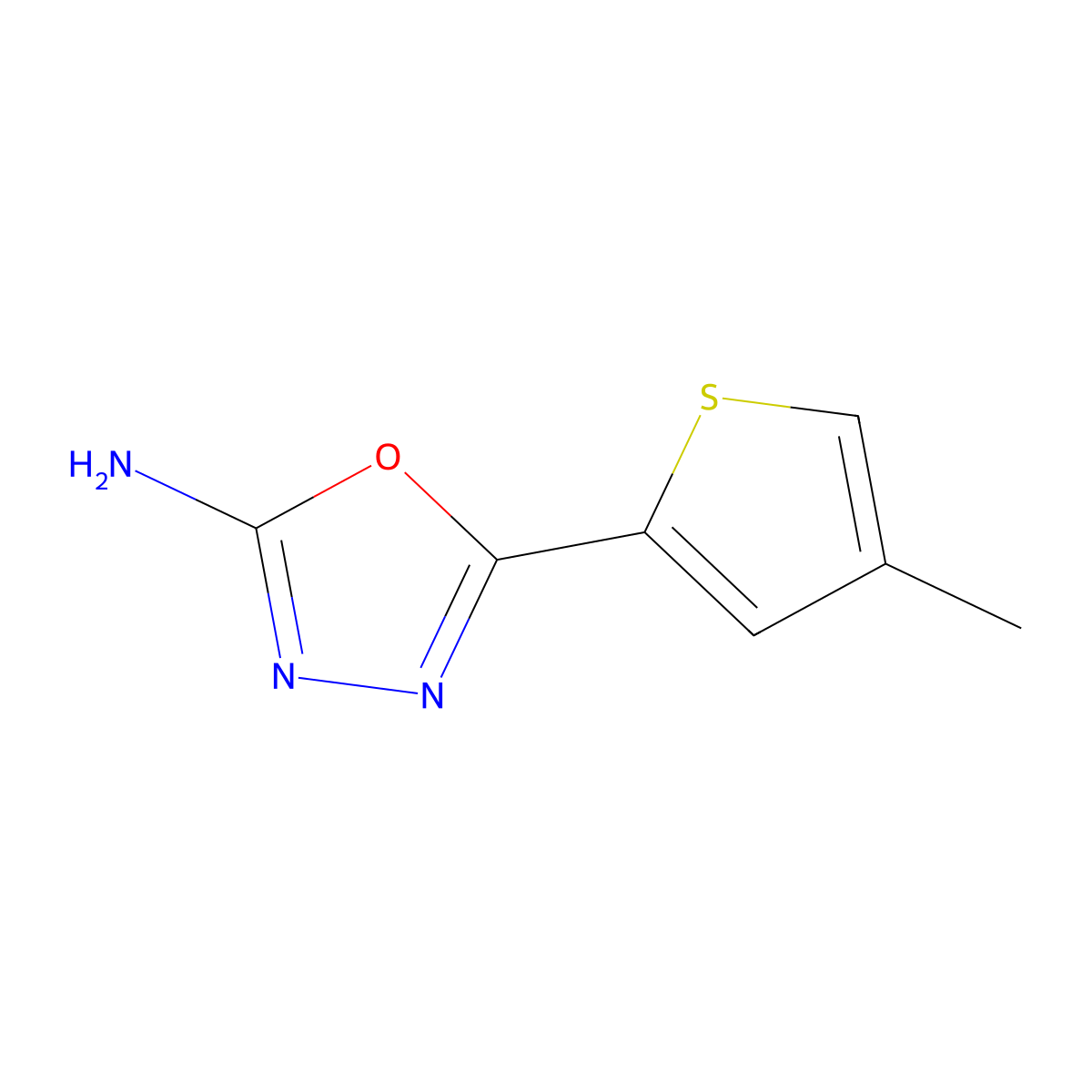 5-(4-Methylthiophen-2-yl)-1,3,4-oxadiazol-2-amine molecular structure, CAS 1219827-55-0
