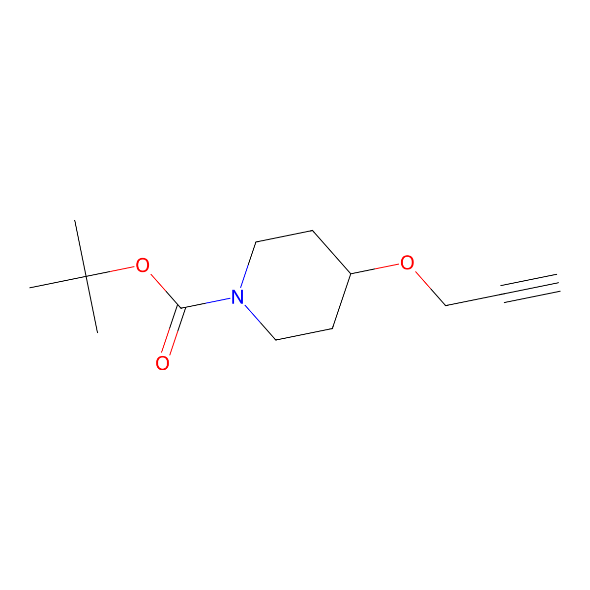 1,1-Dimethylethyl 4-(2-propyn-1-yloxy)-1-piperidinecarboxylate molecular structure, CAS 1219827-56-1