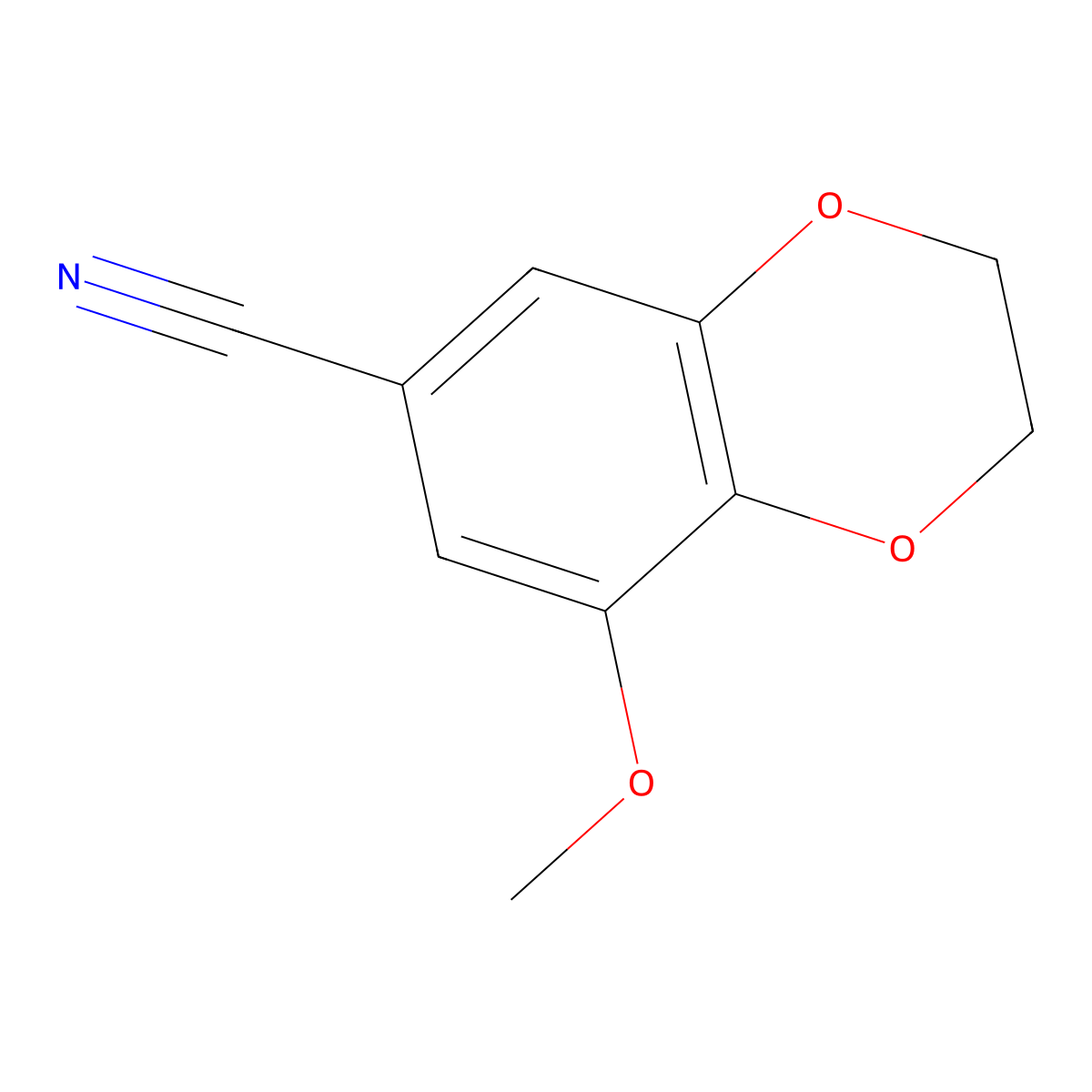 8-Methoxy-2,3-dihydro-1,4-benzodioxine-6-carbonitrile molecular structure, CAS 1219827-57-2