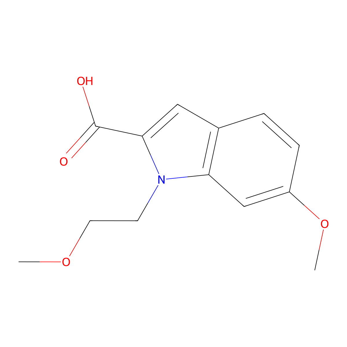 6-Methoxy-1-(2-methoxyethyl)-1H-indole-2-carboxylic acid molecular structure, CAS 1219827-60-7
