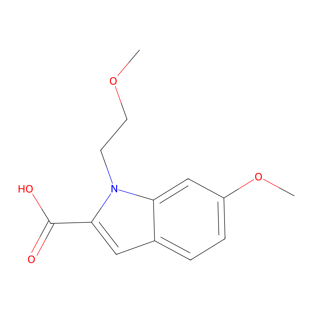 6-Methoxy-1-(2-methoxyethyl)-1H-indole-2-carboxylic acid molecular structure, CAS 1219827-60-7