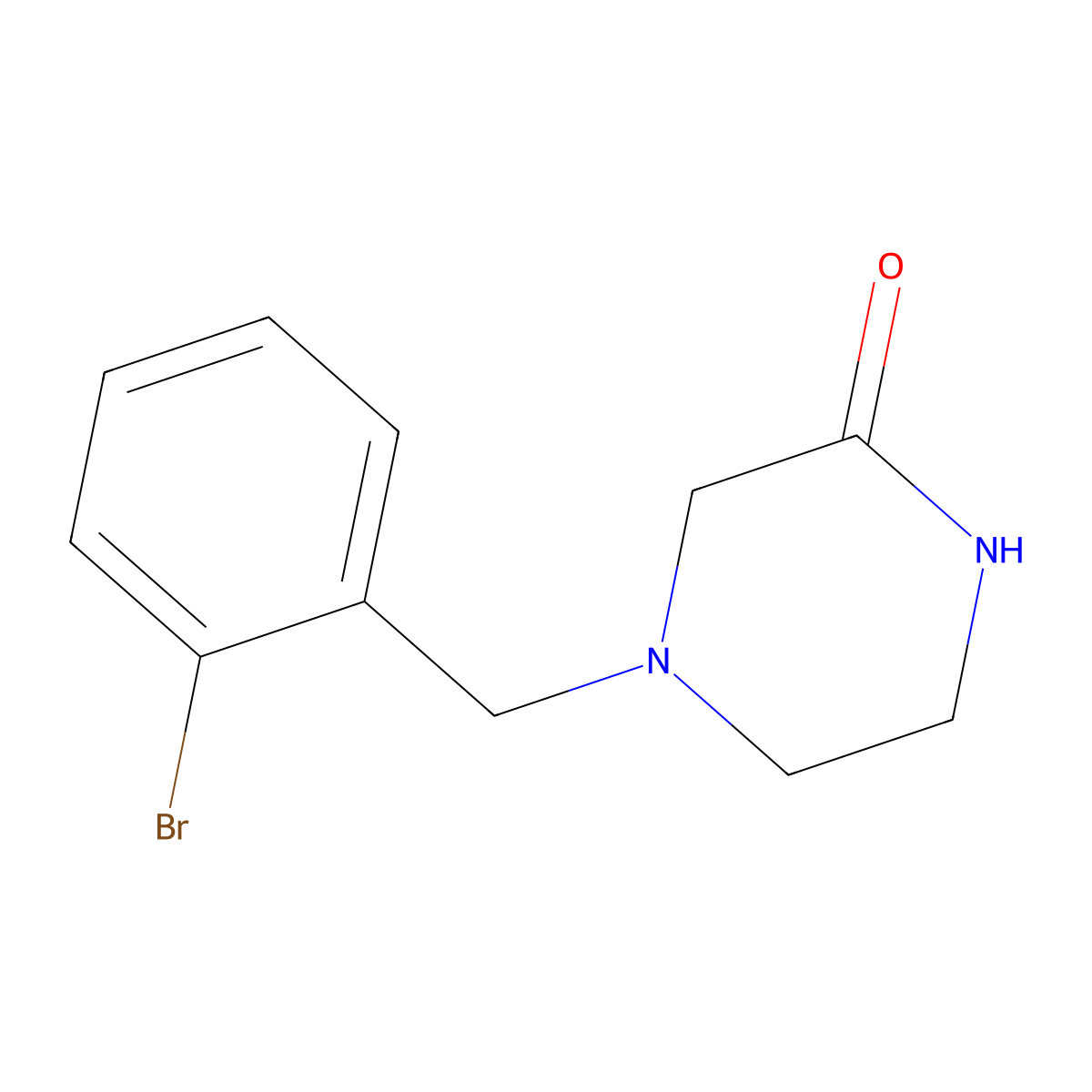 4-[(2-Bromophenyl)methyl]piperazin-2-one molecular structure, CAS 1219827-63-0