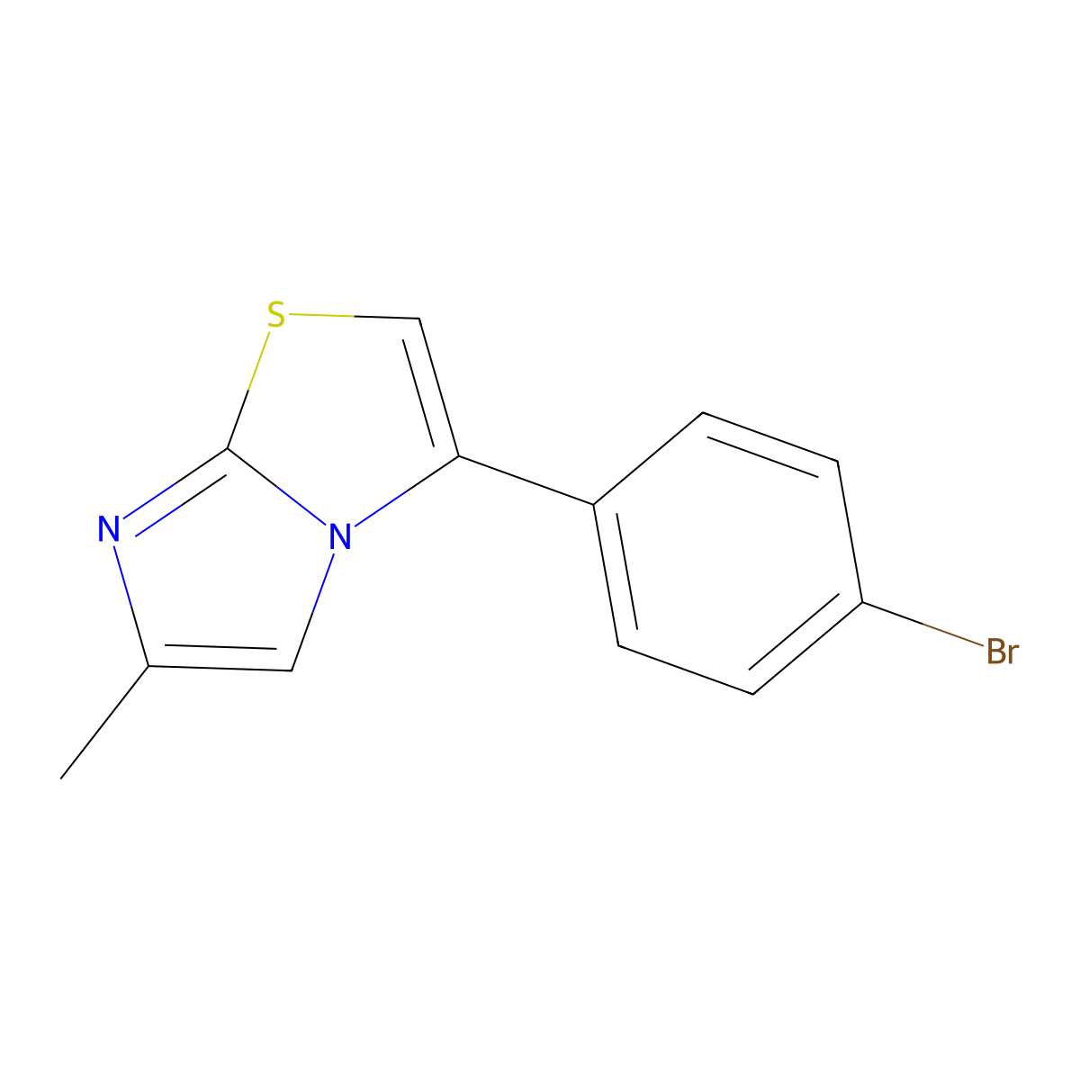 3-(4-Bromophenyl)-6-methylimidazo[2,1-b][1,3]thiazole molecular structure, CAS 1219827-64-1