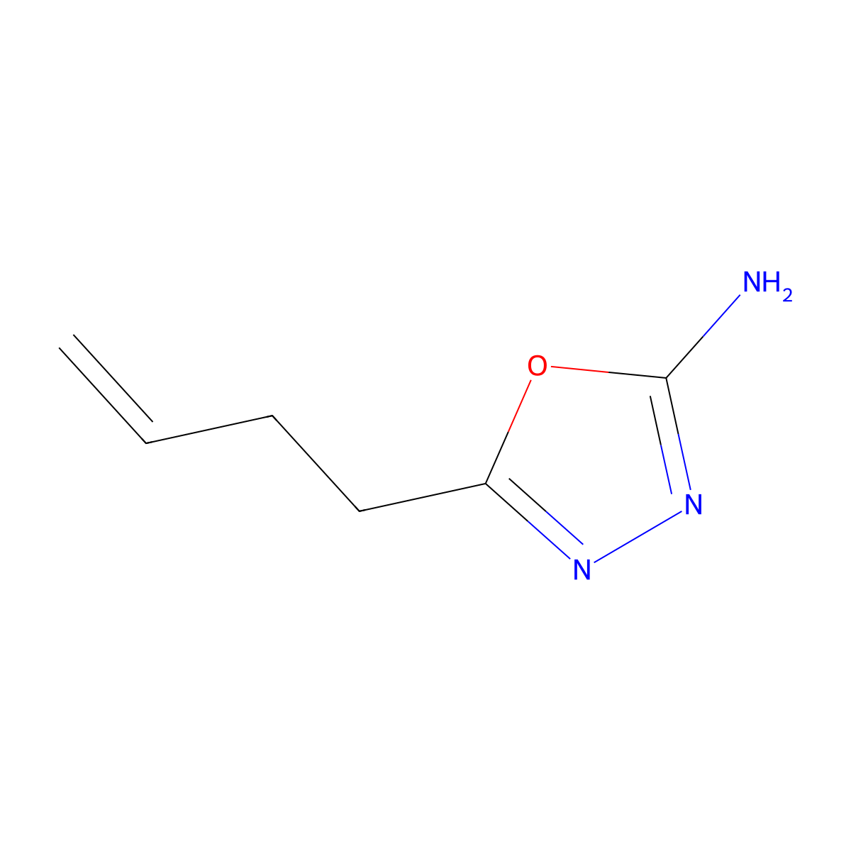 5-But-3-en-1-yl-1,3,4-oxadiazol-2-amine molecular structure, CAS 1219827-75-4