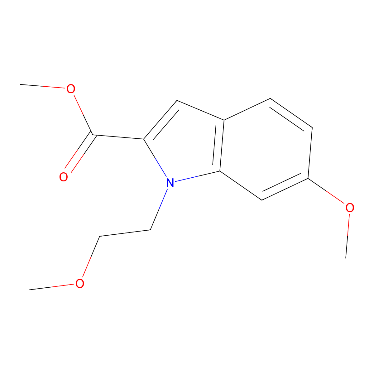 Methyl 6-methoxy-1-(2-methoxyethyl)-1H-indole-2-carboxylate molecular structure, CAS 1219827-76-5