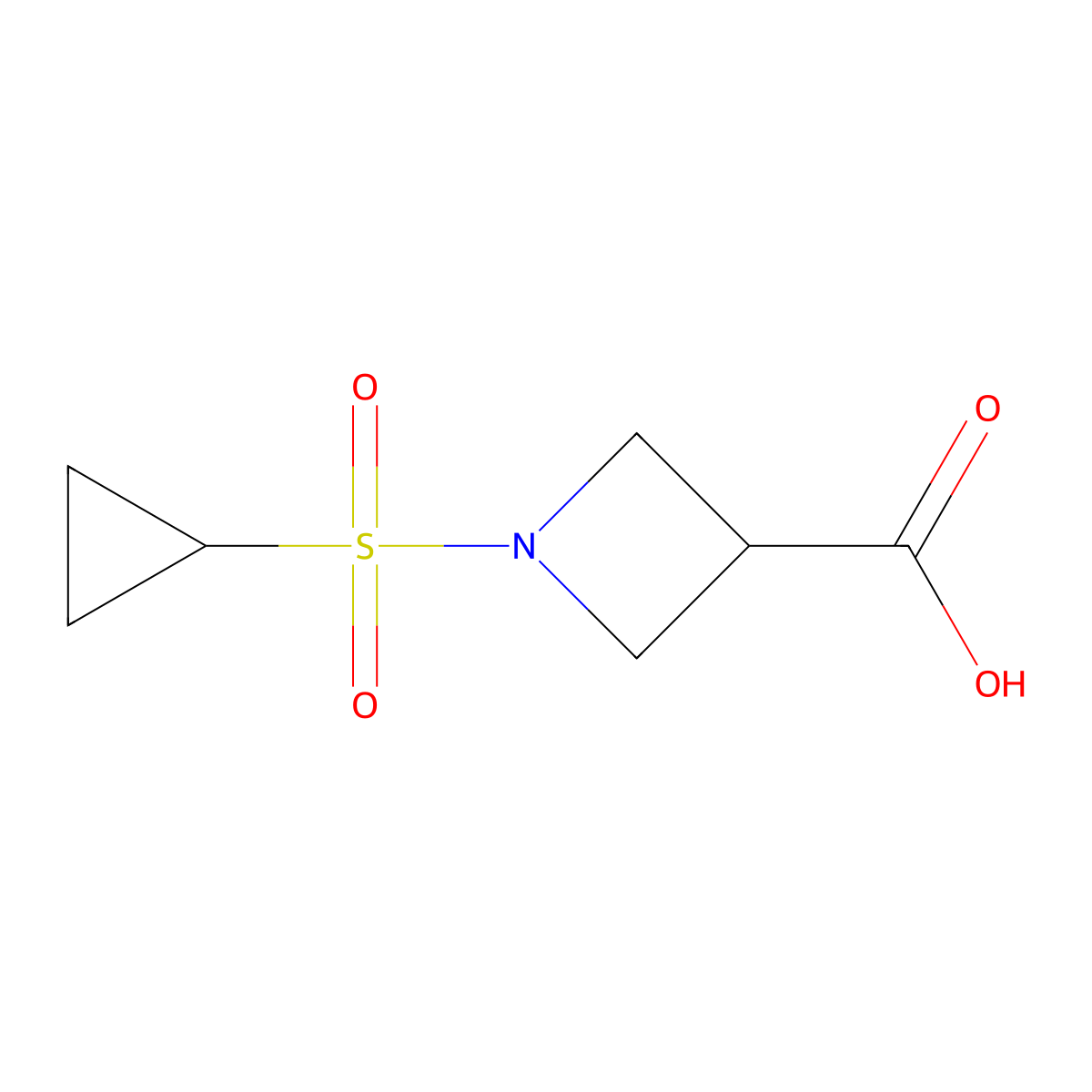 1-(Cyclopropanesulfonyl)azetidine-3-carboxylic acid molecular structure, CAS 1219827-77-6