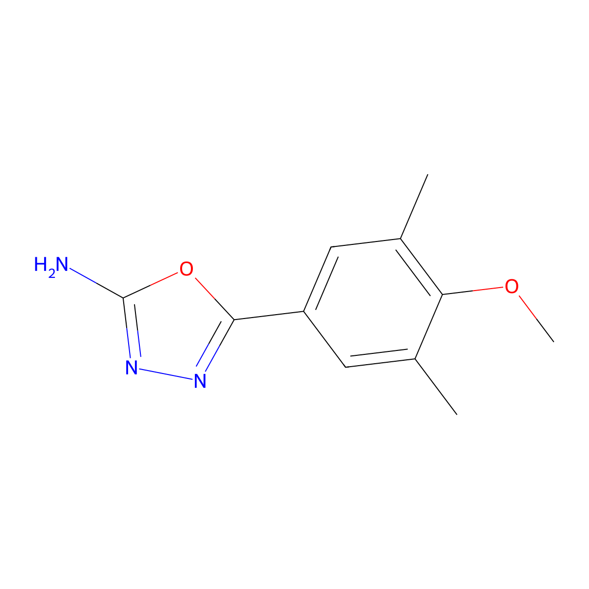 5-(4-Methoxy-3,5-dimethylphenyl)-1,3,4-oxadiazol-2-amine molecular structure, CAS 1219827-81-2