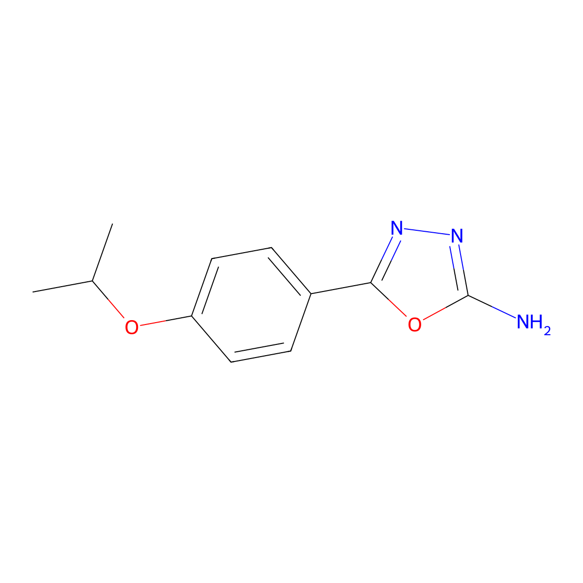 5-(4-Isopropoxyphenyl)-1,3,4-oxadiazol-2-amine molecular structure, CAS 1219827-85-6