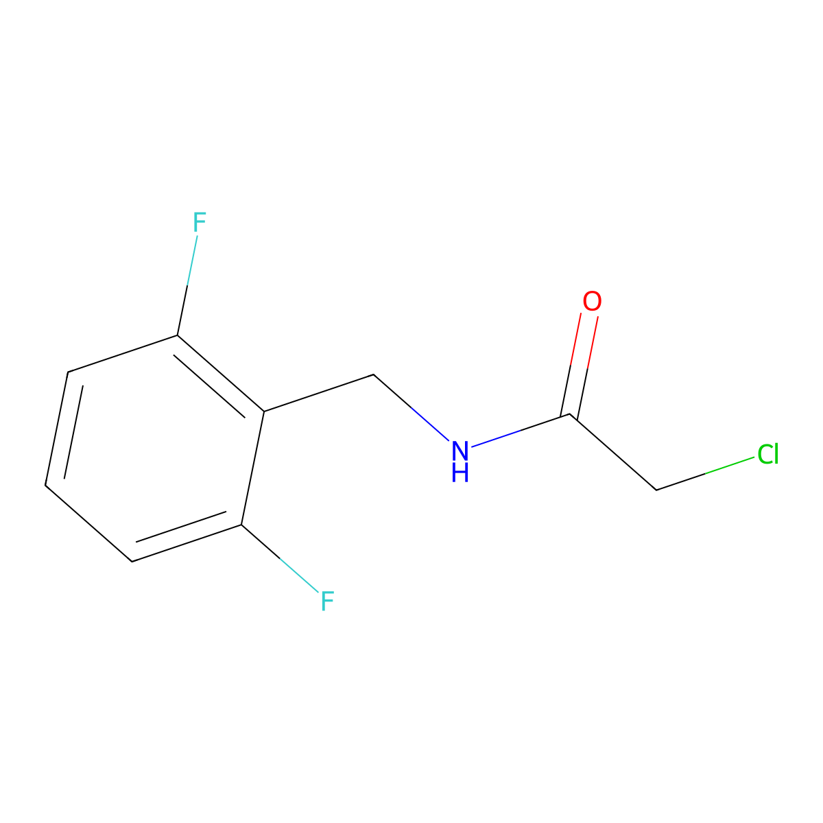 2-chloro-N-((2,6-difluorophenyl)methyl)acetamide molecular structure, CAS 1219827-87-8