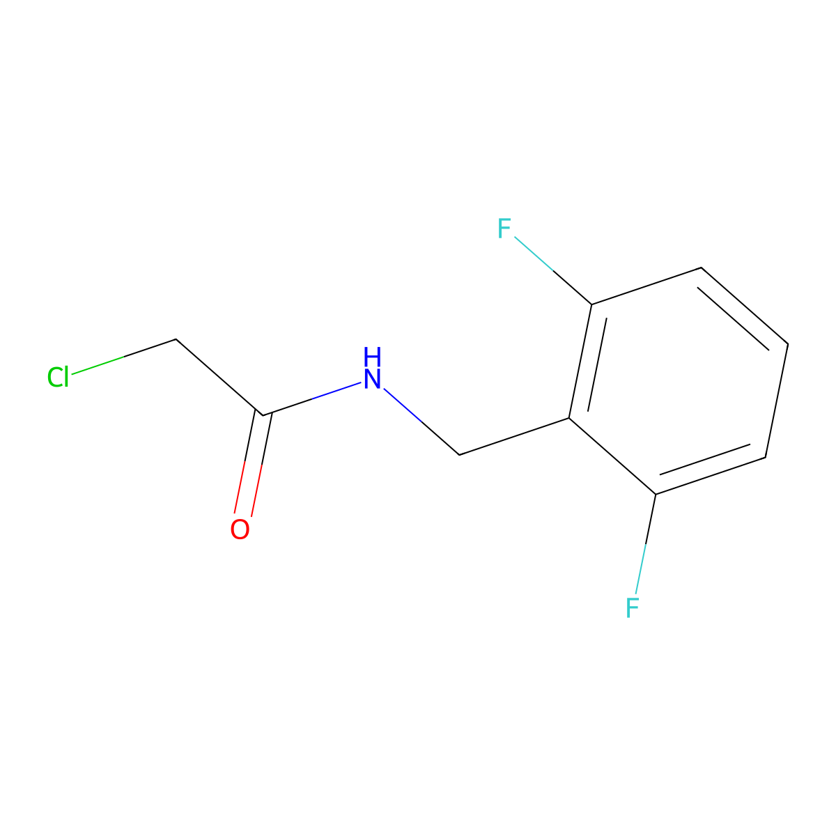 2-chloro-N-((2,6-difluorophenyl)methyl)acetamide molecular structure, CAS 1219827-87-8
