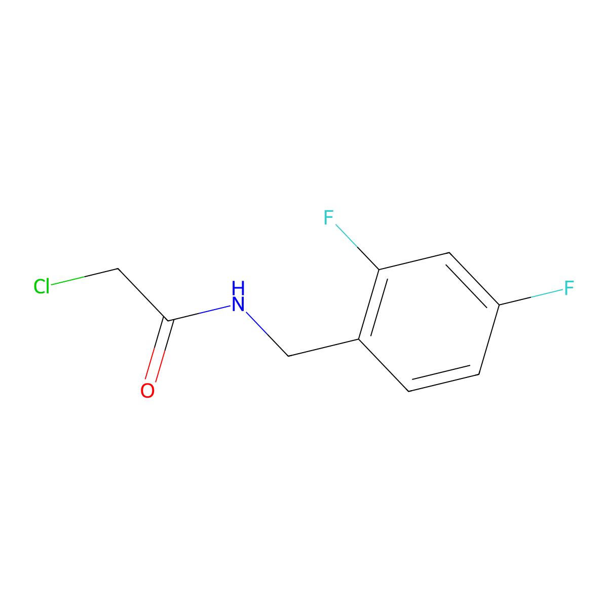 2-chloro-N-[(2,4-difluorophenyl)methyl]acetamide molecular structure, CAS 1219827-98-1