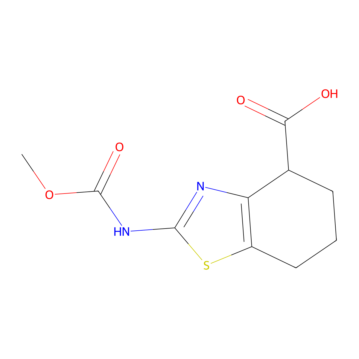 2-[(Methoxycarbonyl)amino]-4,5,6,7-tetrahydro-1,3-benzothiazole-4-carboxylic acid molecular structure, CAS 1219828-15-5