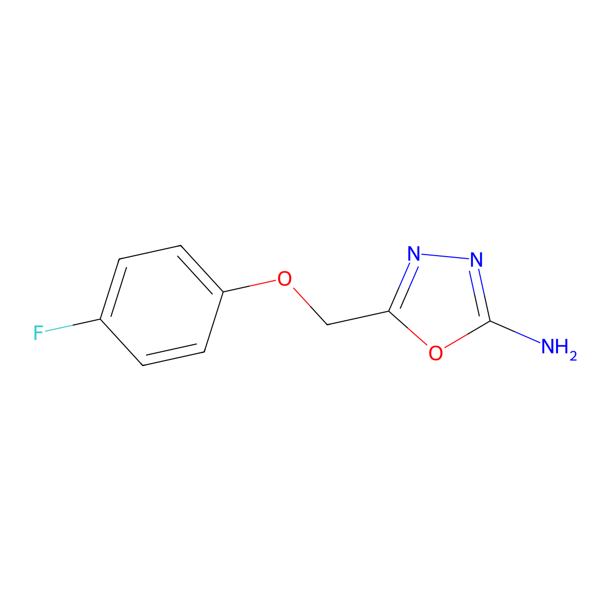 5-[(4-Fluorophenoxy)methyl]-1,3,4-oxadiazol-2-amine molecular structure, CAS 1219828-23-5