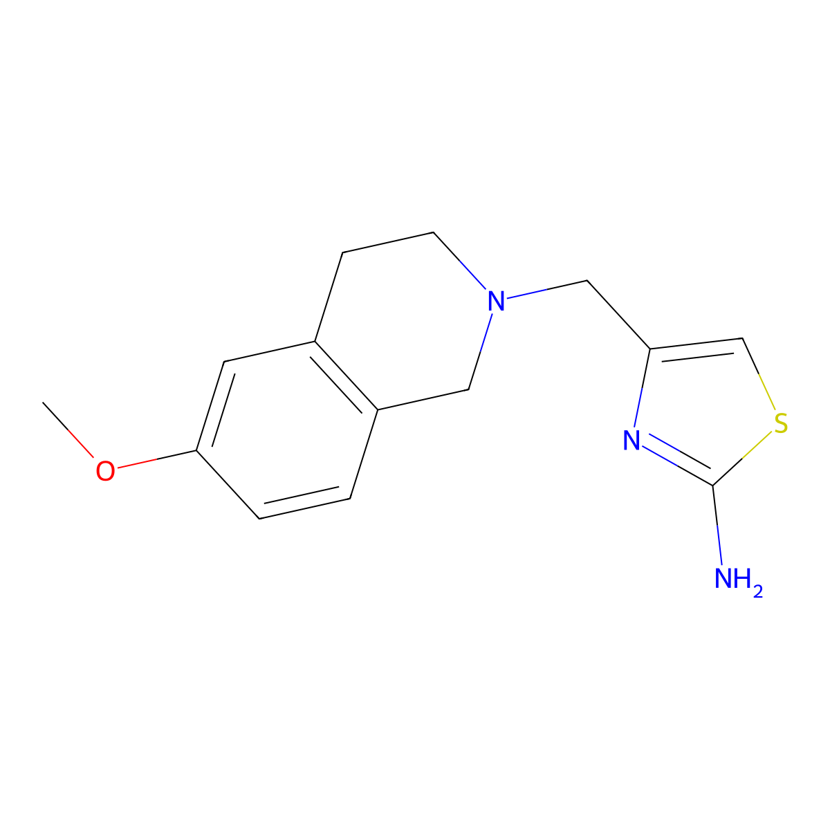 4-[(6-methoxy-3,4-dihydroisoquinolin-2(1H)-yl)methyl]-1,3-thiazol-2-amine molecular structure, CAS 1219828-25-7